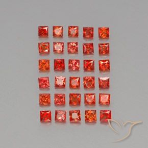 3.21 ct natürliche Hellrot Saphir-Edelsteine, Quadrat, VVS-VS