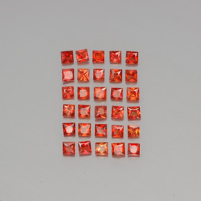  ct natürliche orangefarbener Saphir-Edelsteine, Quadrat, VVS-VS