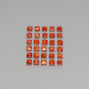  ct natürliche orangefarbener Saphir-Edelsteine, Quadrat, VVS-VS