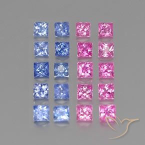 2.83 ct natürliche Mehrfarbig Saphir-Edelsteine, Quadrat, VVS-VS