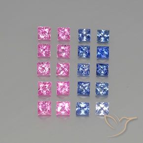 3.79 ct natürliche Mehrfarbig Saphir-Edelsteine, Quadrat, VVS-VS