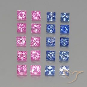 3.79 ct natürliche Mehrfarbig Saphir-Edelsteine, Quadrat, VVS-VS
