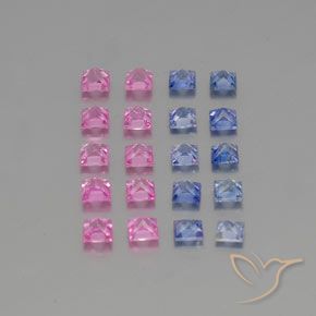 3.79 ct natürliche Mehrfarbig Saphir-Edelsteine, Quadrat, VVS-VS