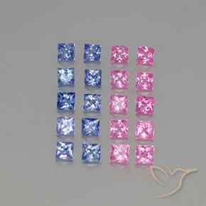 3.35 ct natürliche Mehrfarbig Saphir-Edelsteine, Quadrat, VVS-VS