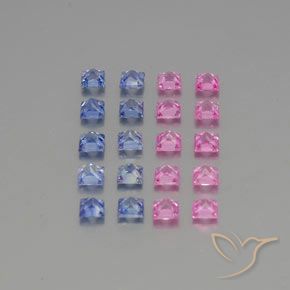 3.35 ct natürliche Mehrfarbig Saphir-Edelsteine, Quadrat, VVS-VS