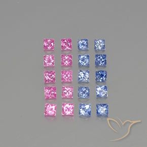 2.50 ct natürliche Mehrfarbig Saphir-Edelsteine, Quadrat, VVS-VS