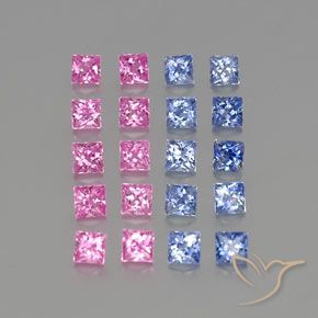 2.50 ct natürliche Mehrfarbig Saphir-Edelsteine, Quadrat, VVS-VS
