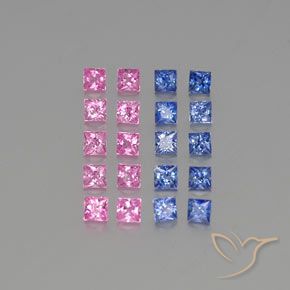 2.65 ct natürliche Mehrfarbig Saphir-Edelsteine, Quadrat, VVS-VS