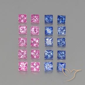 2.65 ct natürliche Mehrfarbig Saphir-Edelsteine, Quadrat, VVS-VS