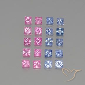 3.33 ct natürliche Mehrfarbig Saphir-Edelsteine, Quadrat, VVS-VS