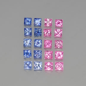 4.18 ct natürliche Mehrfarbig Saphir-Edelsteine, Quadrat, VVS-VS