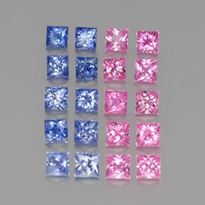 4.18 ct natürliche Mehrfarbig Saphir-Edelsteine, Quadrat, VVS-VS