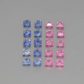 4.18 ct natürliche Mehrfarbig Saphir-Edelsteine, Quadrat, VVS-VS