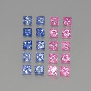 4,74 ct natürliche mehrfarbiger Saphir-Edelsteine, Quadrat, VVS-VS
