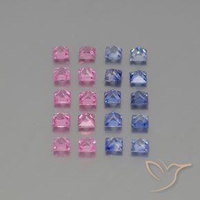 3.40 ct natürliche Mehrfarbig Saphir-Edelsteine, Quadrat, VVS-VS