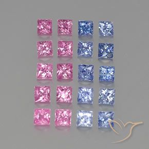 3.12 ct natürliche Mehrfarbig Saphir-Edelsteine, Quadrat, VVS-VS