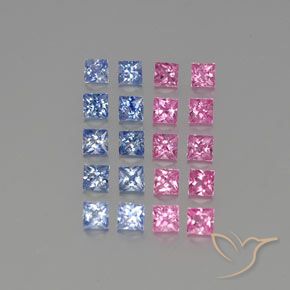 3.48 ct natürliche Mehrfarbig Saphir-Edelsteine, Quadrat, VVS-VS