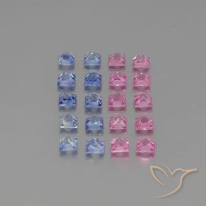 3.48 ct natürliche Mehrfarbig Saphir-Edelsteine, Quadrat, VVS-VS