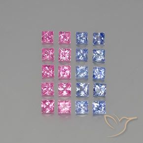 3.50 ct natürliche Mehrfarbig Saphir-Edelsteine, Quadrat, VVS-VS