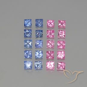 3.71 ct natürliche Mehrfarbig Saphir-Edelsteine, Quadrat, VVS-VS