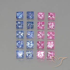 3.71 ct natürliche Mehrfarbig Saphir-Edelsteine, Quadrat, VVS-VS