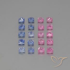 3.71 ct natürliche Mehrfarbig Saphir-Edelsteine, Quadrat, VVS-VS