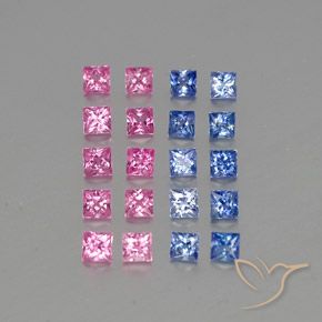 3,75 ct natürliche mehrfarbiger Saphir-Edelsteine, Quadrat, VVS-VS