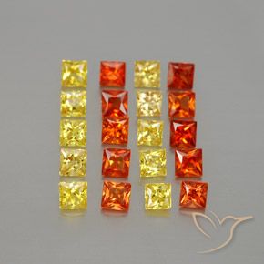 2,61 ct natürliche mehrfarbiger Saphir-Edelsteine, Quadrat, VVS-VS