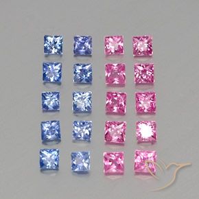 2.03 ct natürliche Mehrfarbig Saphir-Edelsteine, Quadrat, VVS-VS