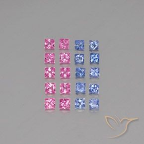 2,34 ct natürliche mehrfarbiger Saphir-Edelsteine, Quadrat, VVS-VS