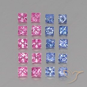 2,34 ct natürliche mehrfarbiger Saphir-Edelsteine, Quadrat, VVS-VS