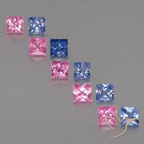 2.65 ct natürliche Mehrfarbig Saphir-Edelsteine, Quadrat, VVS-VS