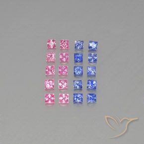 3.04 ct natürliche Mehrfarbig Saphir-Edelsteine, Quadrat, VVS-VS