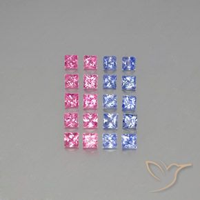 3.09 ct natürliche Mehrfarbig Saphir-Edelsteine, Quadrat, VVS-VS