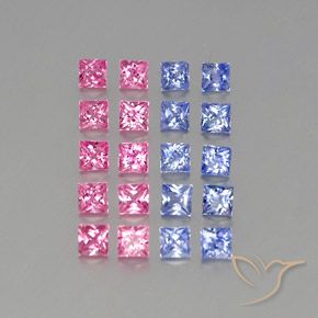 3.09 ct natürliche Mehrfarbig Saphir-Edelsteine, Quadrat, VVS-VS