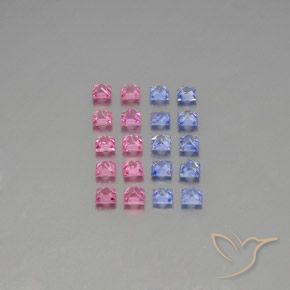 3.09 ct natürliche Mehrfarbig Saphir-Edelsteine, Quadrat, VVS-VS