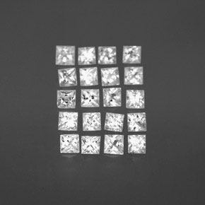 1,56 ct natürliche weißer Saphir-Edelsteine, Quadrat, VVS-VS