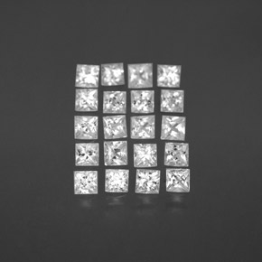  ct natürliche weißer Saphir-Edelsteine, Quadrat, VVS-VS