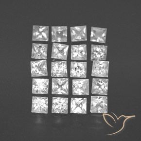 1.46 ct natürliche Weiß Saphir-Edelsteine, Quadrat, VVS-VS
