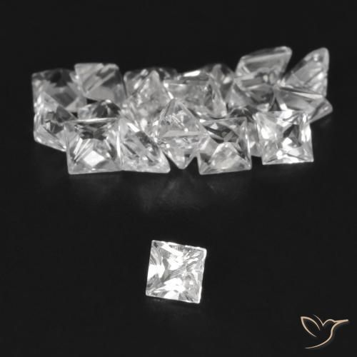 1.68 ct natürliche Weiß Saphir-Edelsteine, Quadrat, VVS-VS