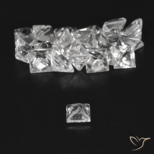 1.68 ct natürliche Weiß Saphir-Edelsteine, Quadrat, VVS-VS