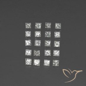 1,66 ct natürliche weißer Saphir-Edelsteine, Quadrat, VVS-VS