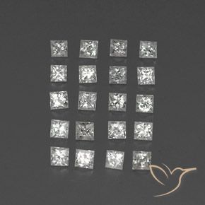 1,66 ct natürliche weißer Saphir-Edelsteine, Quadrat, VVS-VS