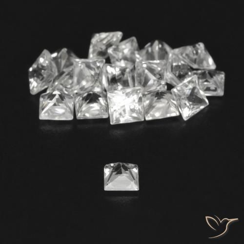 1.78 ct natürliche Weiß Saphir-Edelsteine, Quadrat, VVS-VS