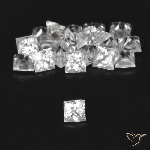 1.95 ct natürliche Klares Weiß Saphir-Edelsteine, Quadrat, VVS-VS