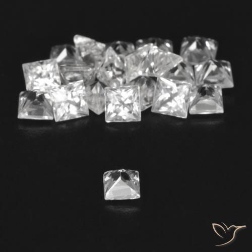 1.95 ct natürliche Klares Weiß Saphir-Edelsteine, Quadrat, VVS-VS
