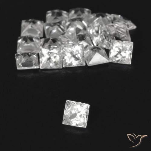 2.12 ct natürliche Klares Weiß Saphir-Edelsteine, Quadrat, VVS-VS