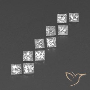 1.39 ct natürliche Weiß Saphir-Edelsteine, Quadrat, VVS-VS