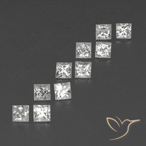 1.40 ct natürliche Klares Weiß Saphir-Edelsteine, Quadrat, VVS-VS