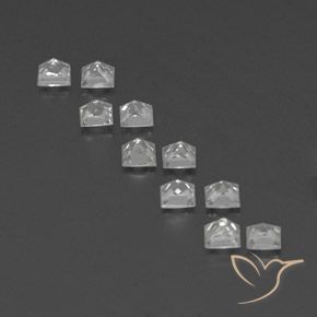 1.40 ct natürliche Klares Weiß Saphir-Edelsteine, Quadrat, VVS-VS